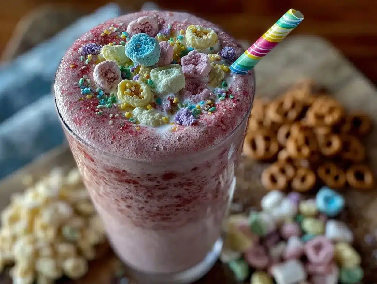 Lucky Charms cereal milk cocktail preparation steps