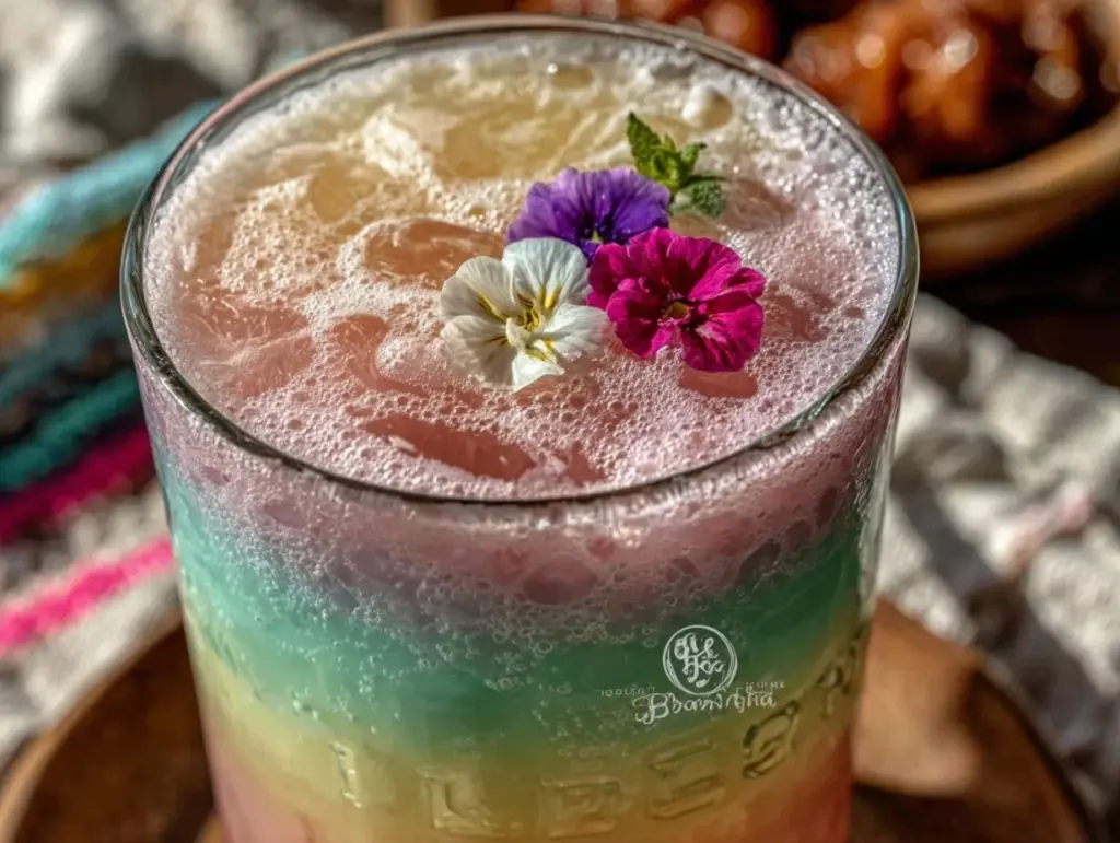 pastel rainbow layered mocktail - featured image