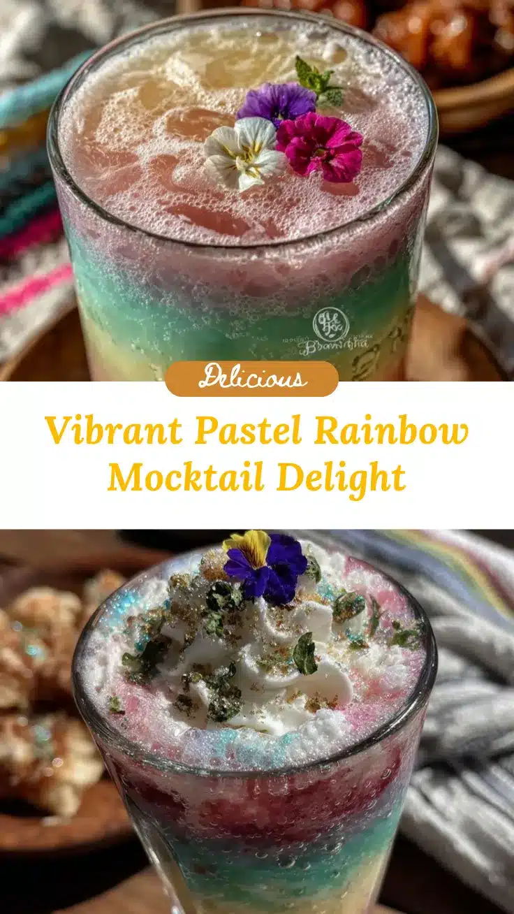 pastel rainbow layered mocktail recipe
