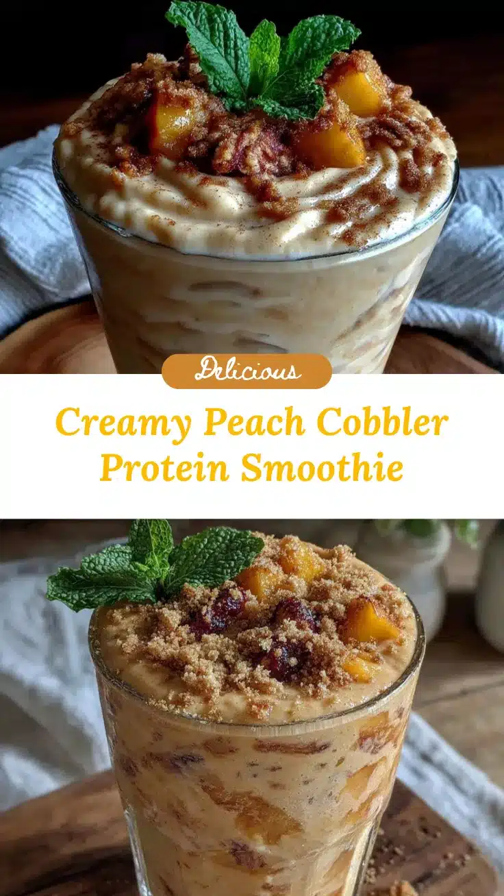 peach cobbler protein smoothie recipe