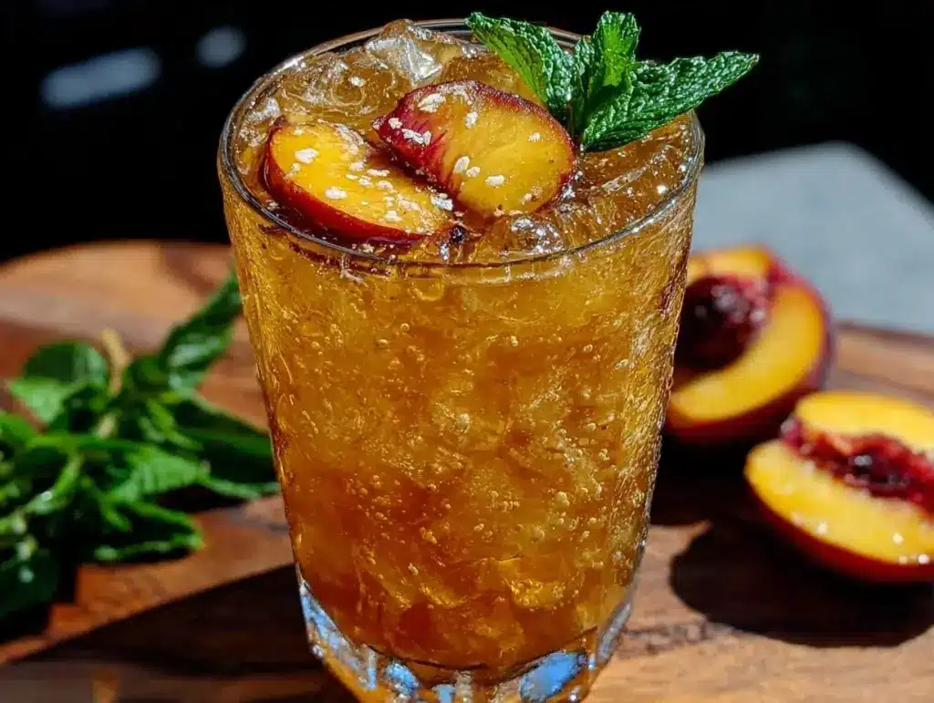 peach iced green tea - featured image