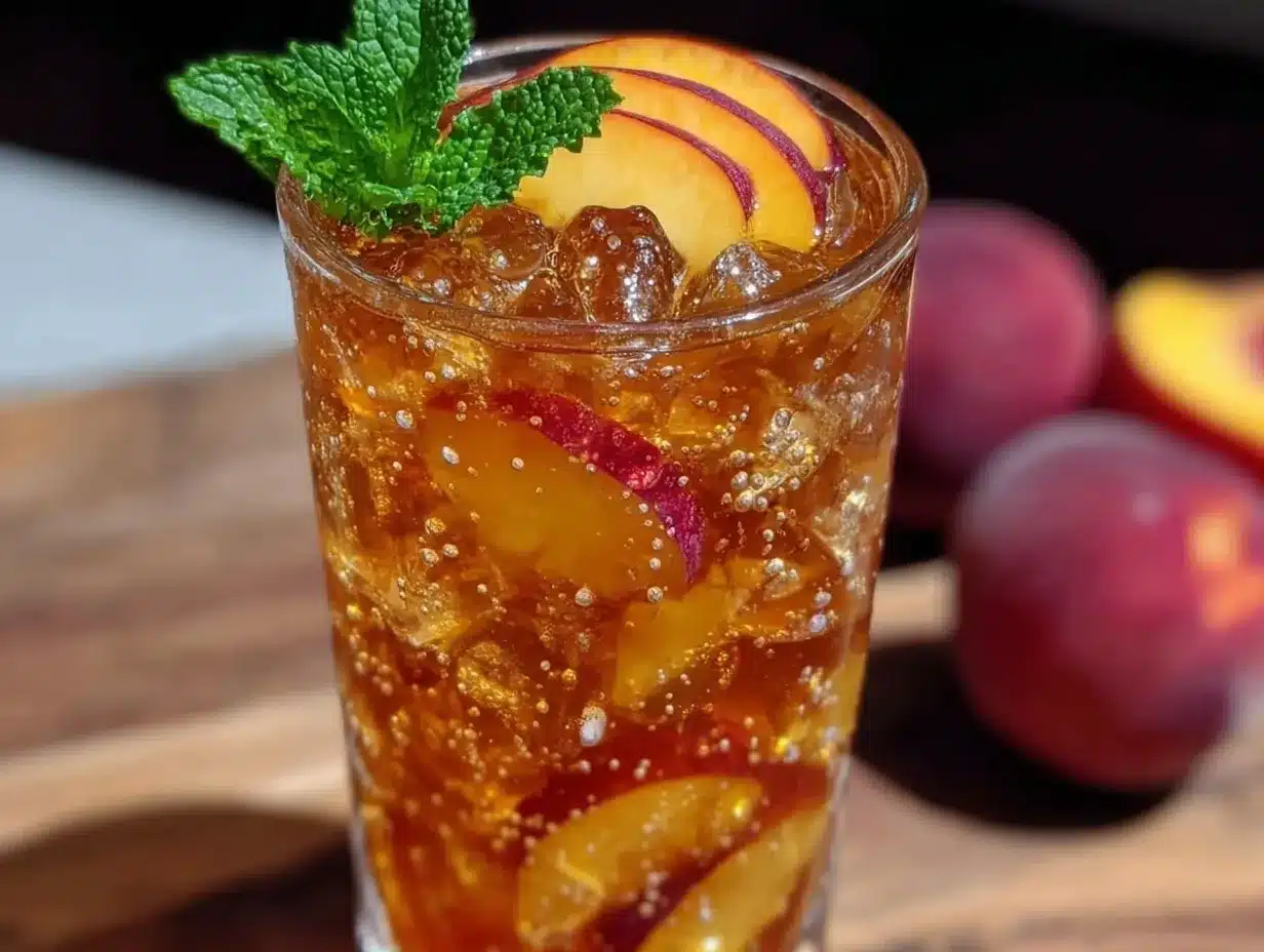 peach iced green tea preparation steps