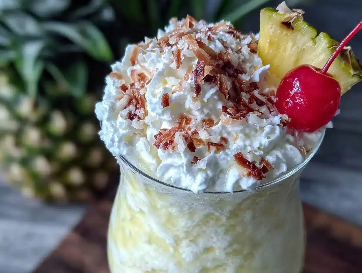 pina colada frozen cocktail recipe preparation steps