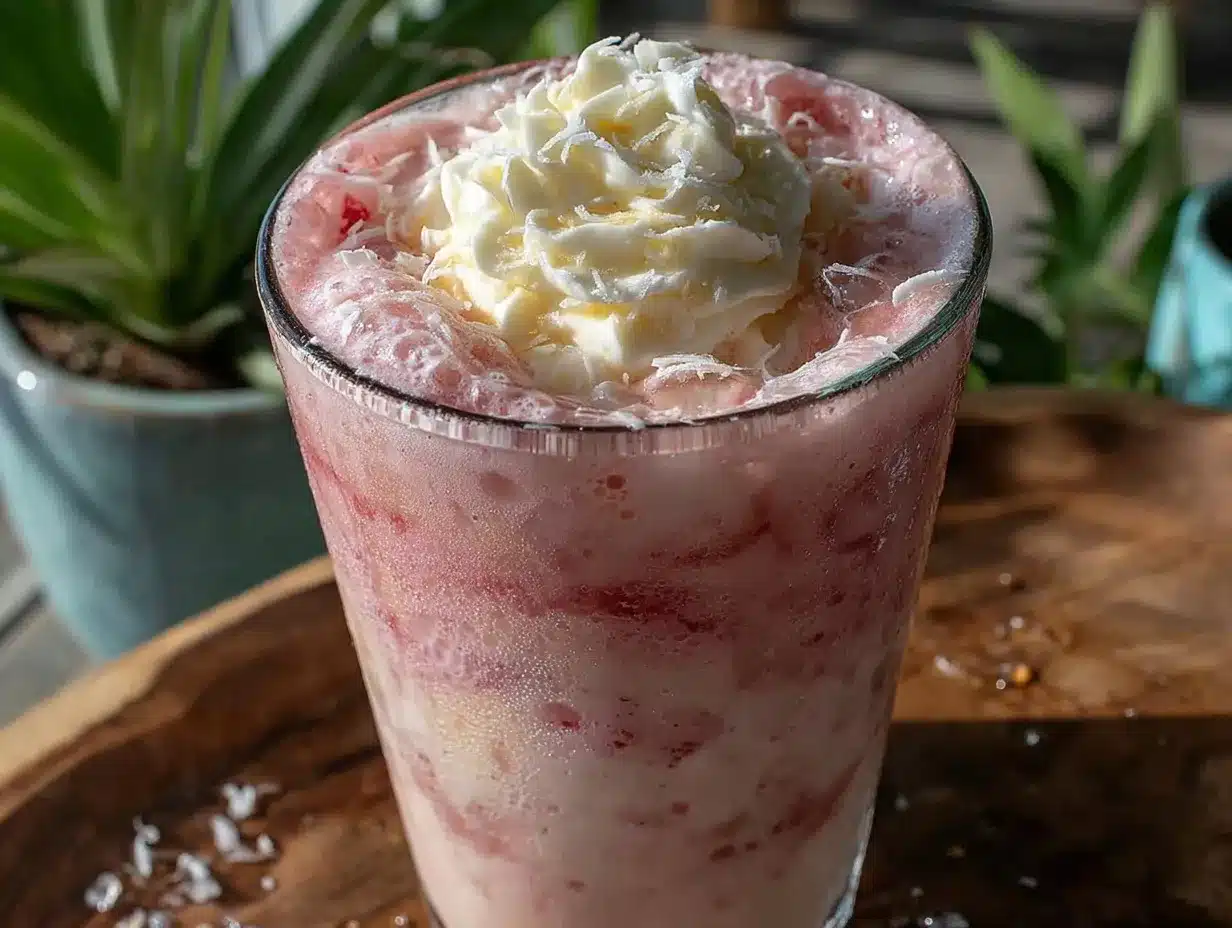 pink Starbucks copycat smoothie preparation steps