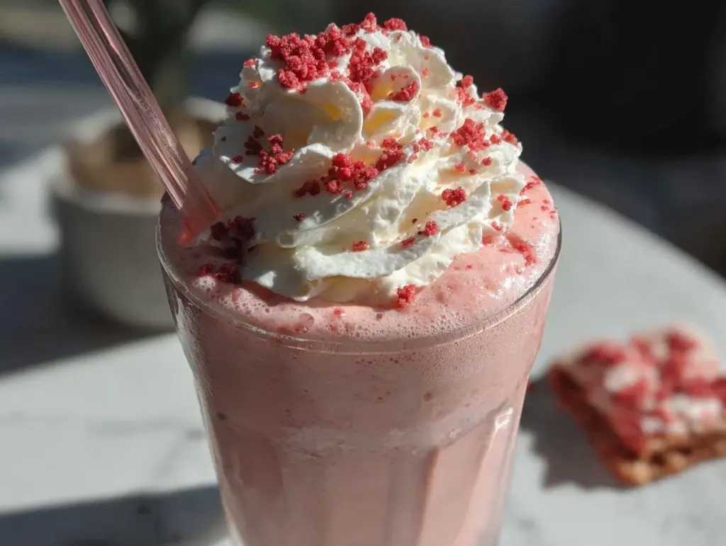 pink velvet vodka milkshake - featured image