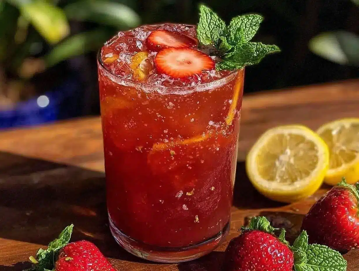 Pink Whitney Strawberry Lemonade Cocktail preparation steps