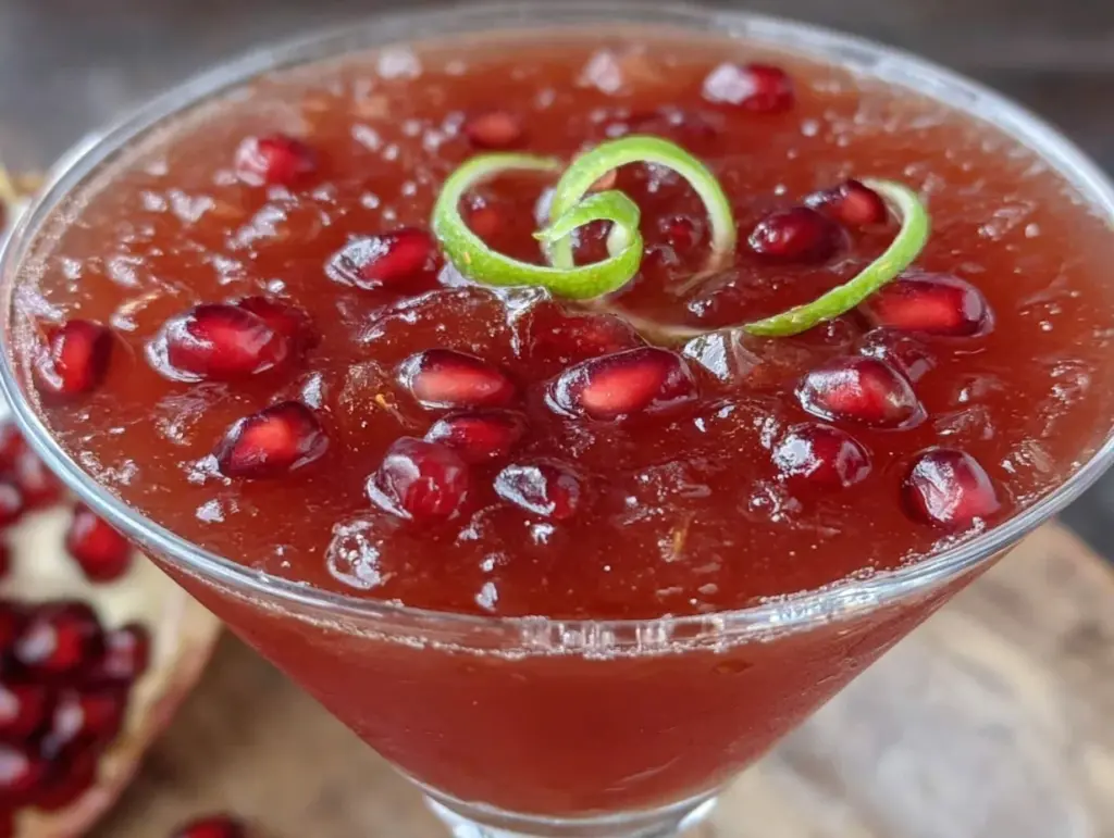pomegranate cosmopolitan cocktail - featured image