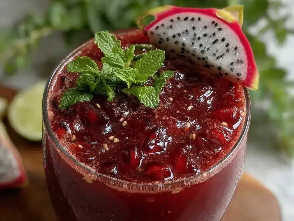 red dragon fruit cocktail - featured image