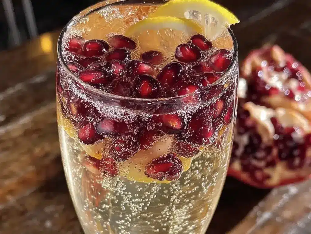 sparkling midnight kiss prosecco cocktail - featured image