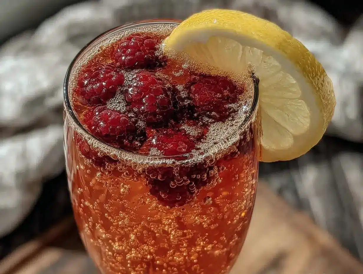 sparkling pink lemonade with raspberries preparation steps