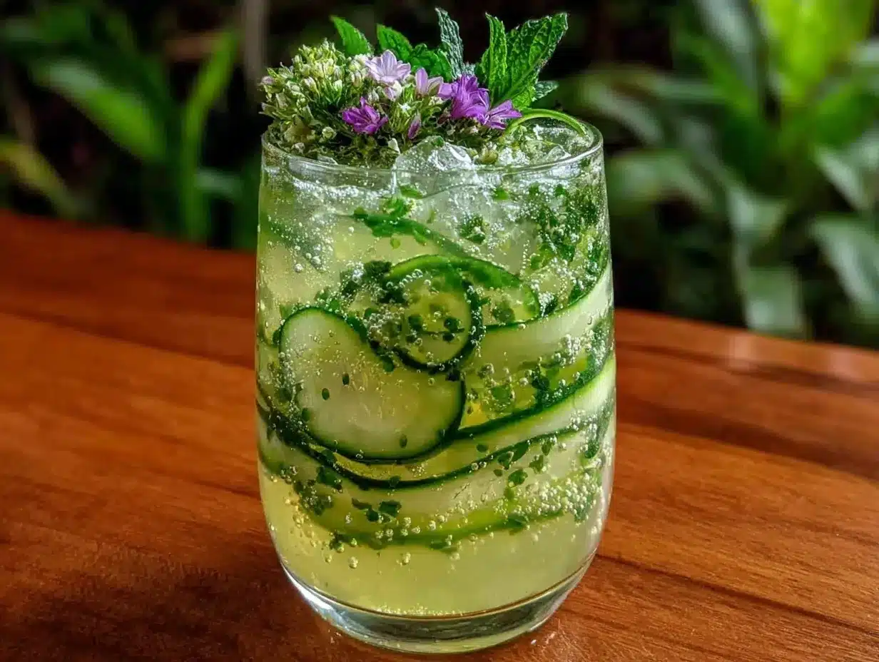 spring garden gin cocktail preparation steps