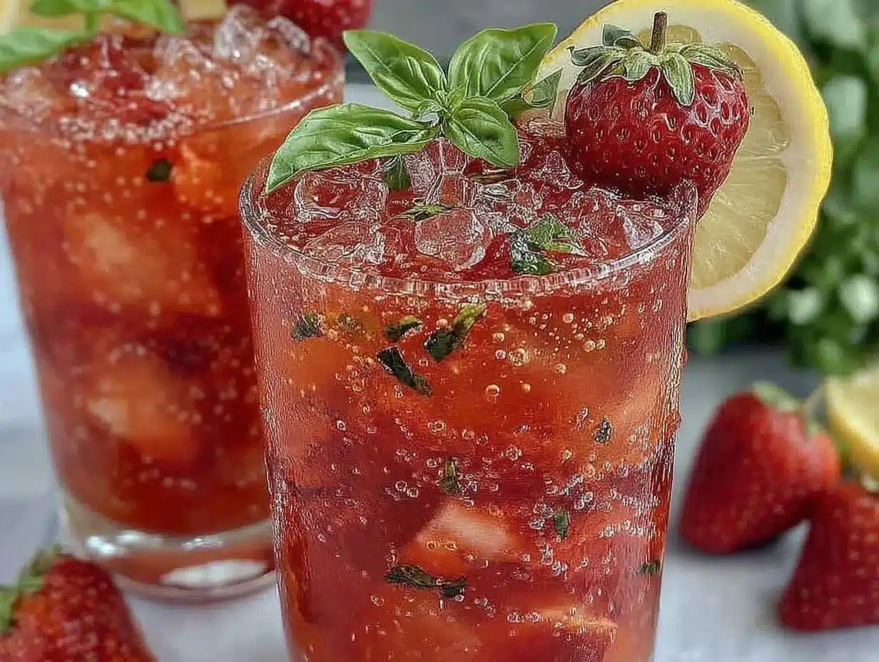 strawberry basil lemonade recipe preparation steps