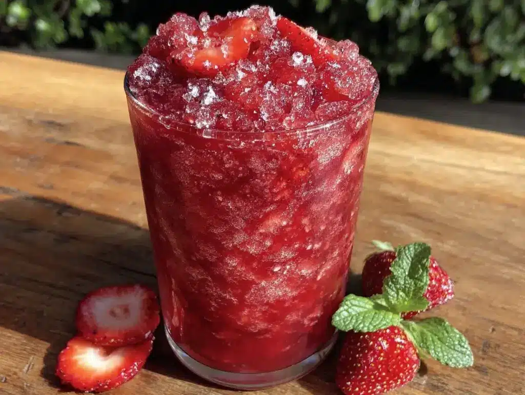 strawberry rosé frosé cocktail - featured image