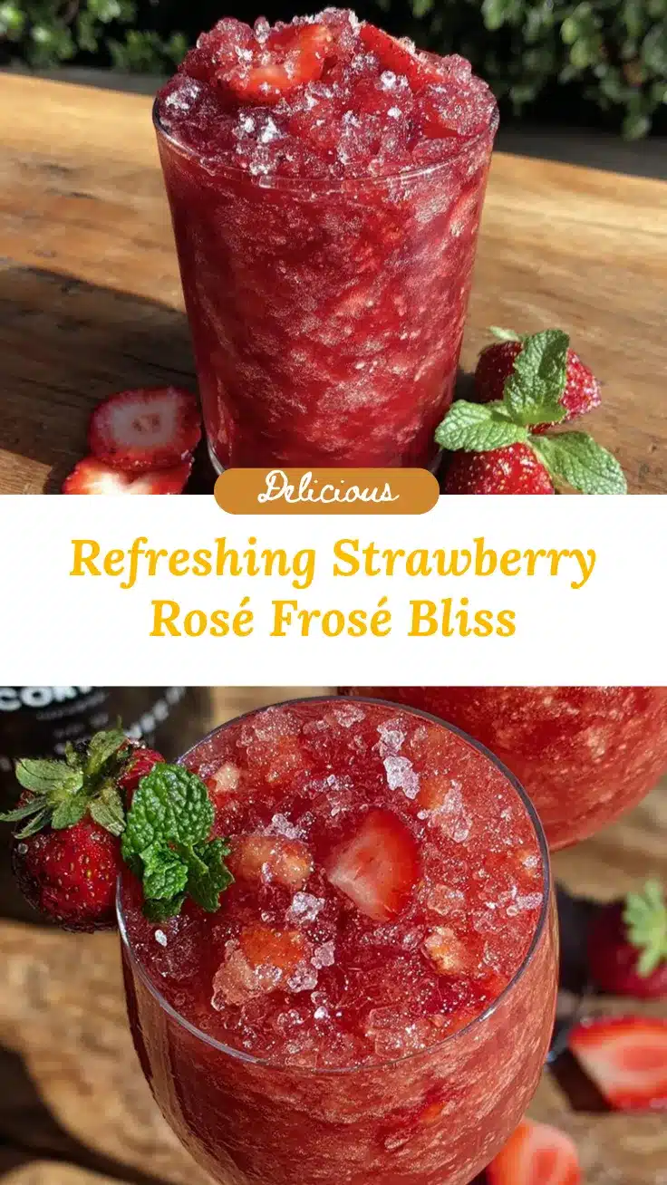 strawberry rosé frosé cocktail recipe