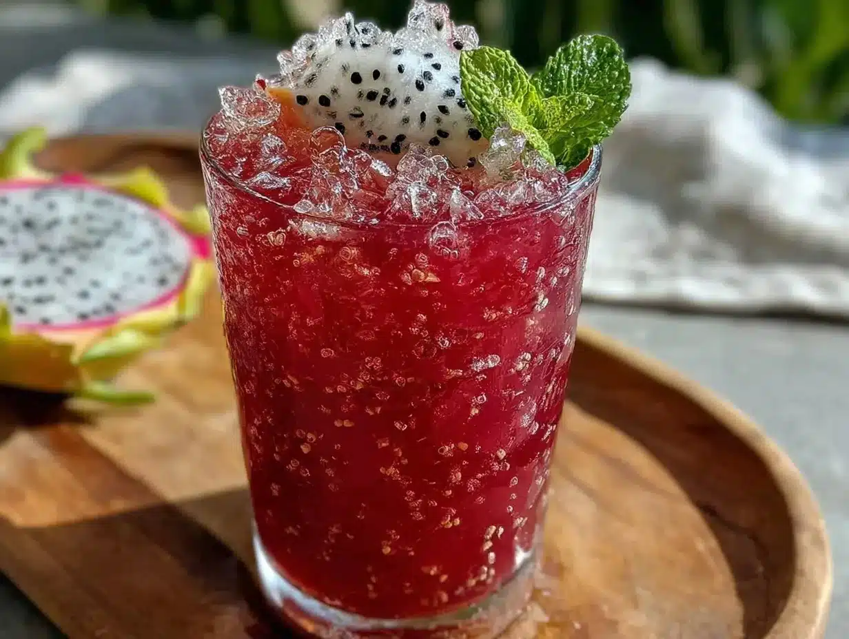 vibrant pink dragon fruit refresher preparation steps