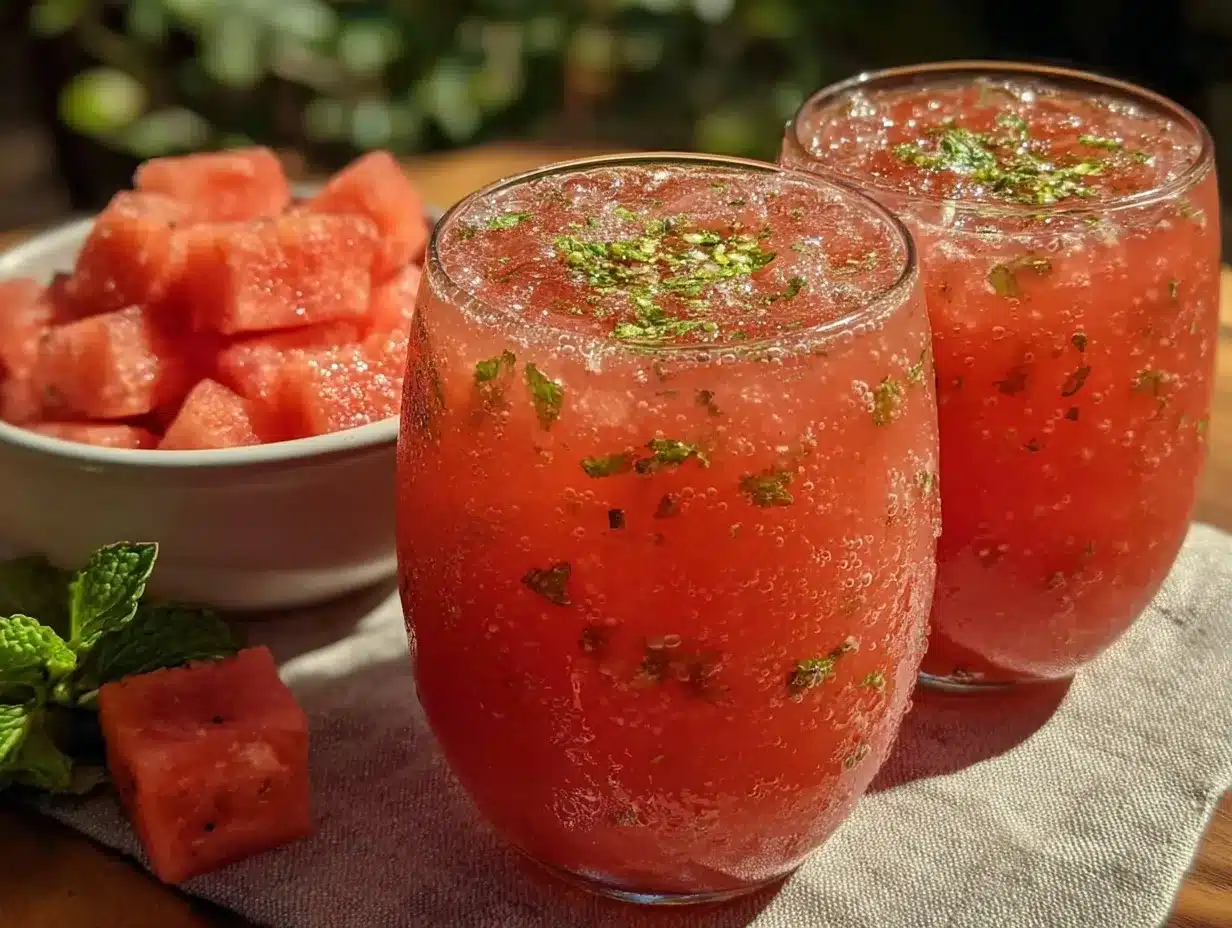 watermelon mint agua fresca preparation steps