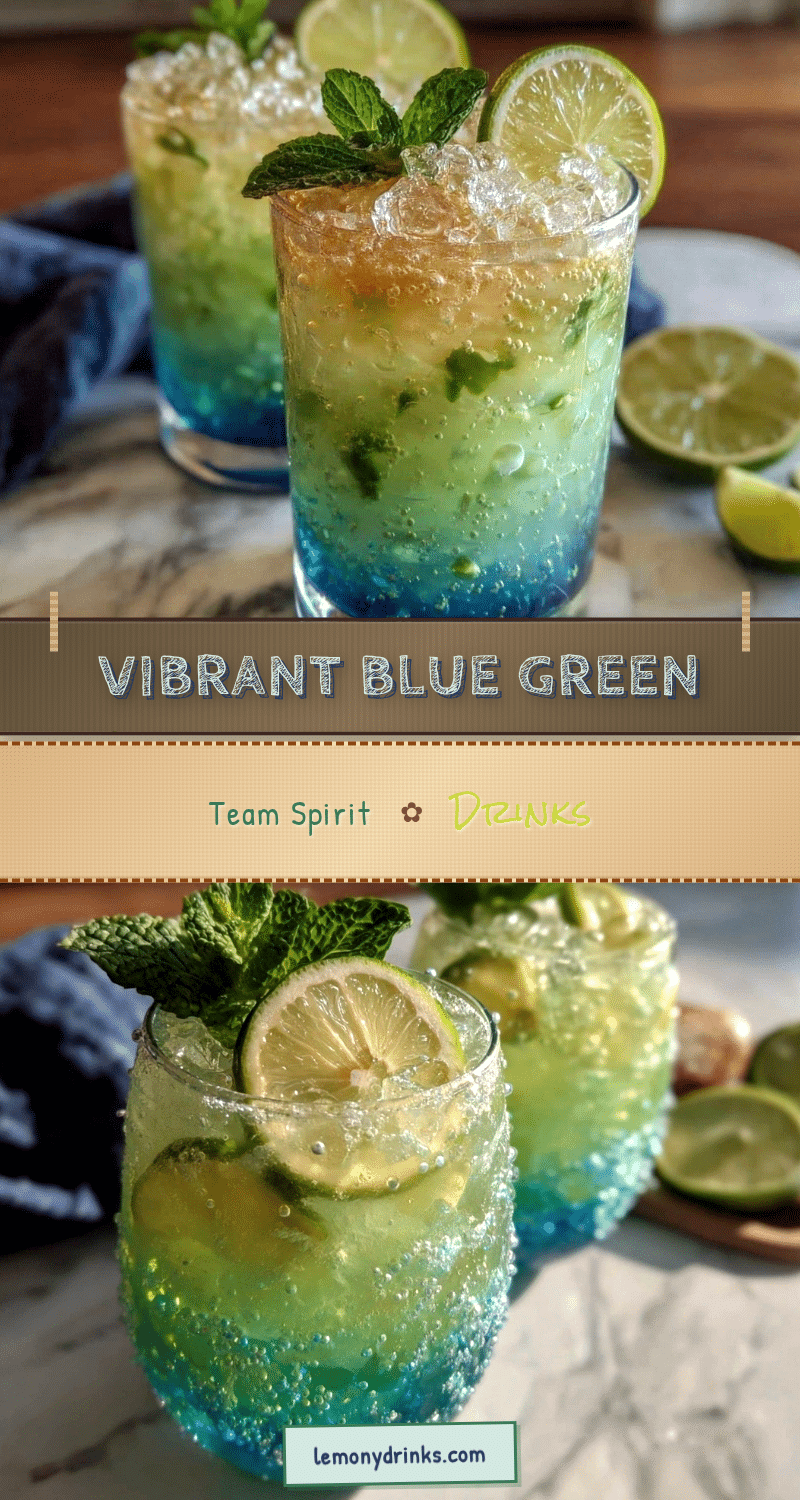 blue and green team spirit layered drinks recipe