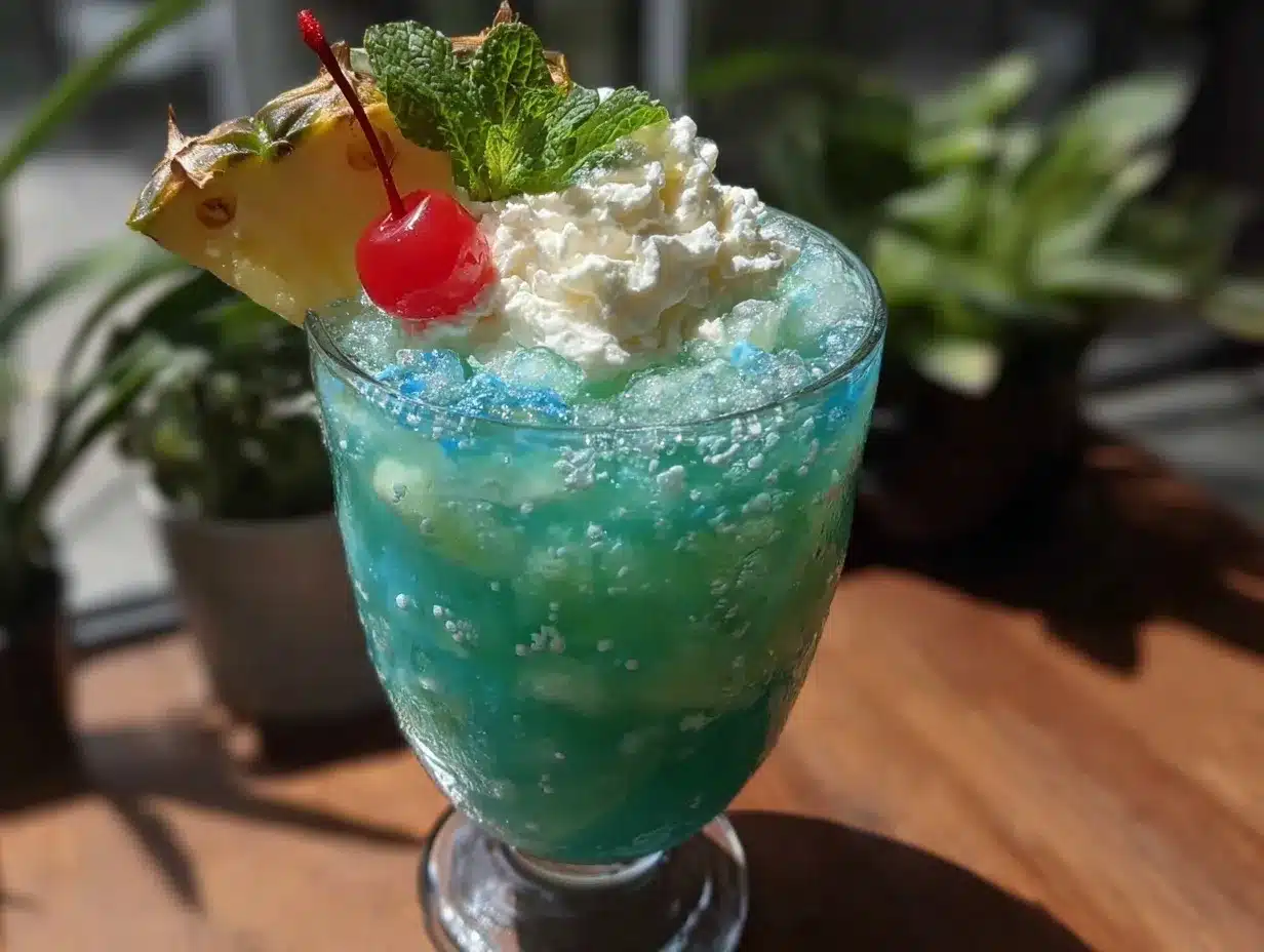 Blue Hawaiian cocktail preparation steps