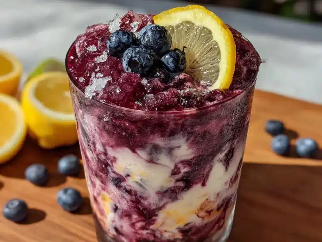 blueberry lemonade slushie - featured image