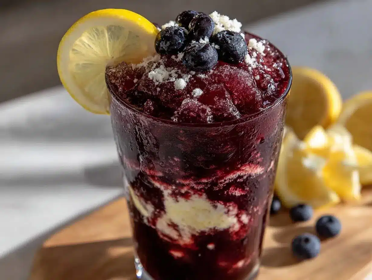 blueberry lemonade slushie preparation steps