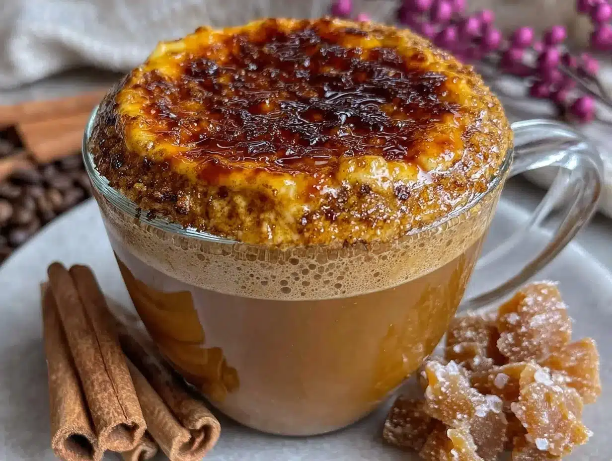 caramel brûlée latte preparation steps