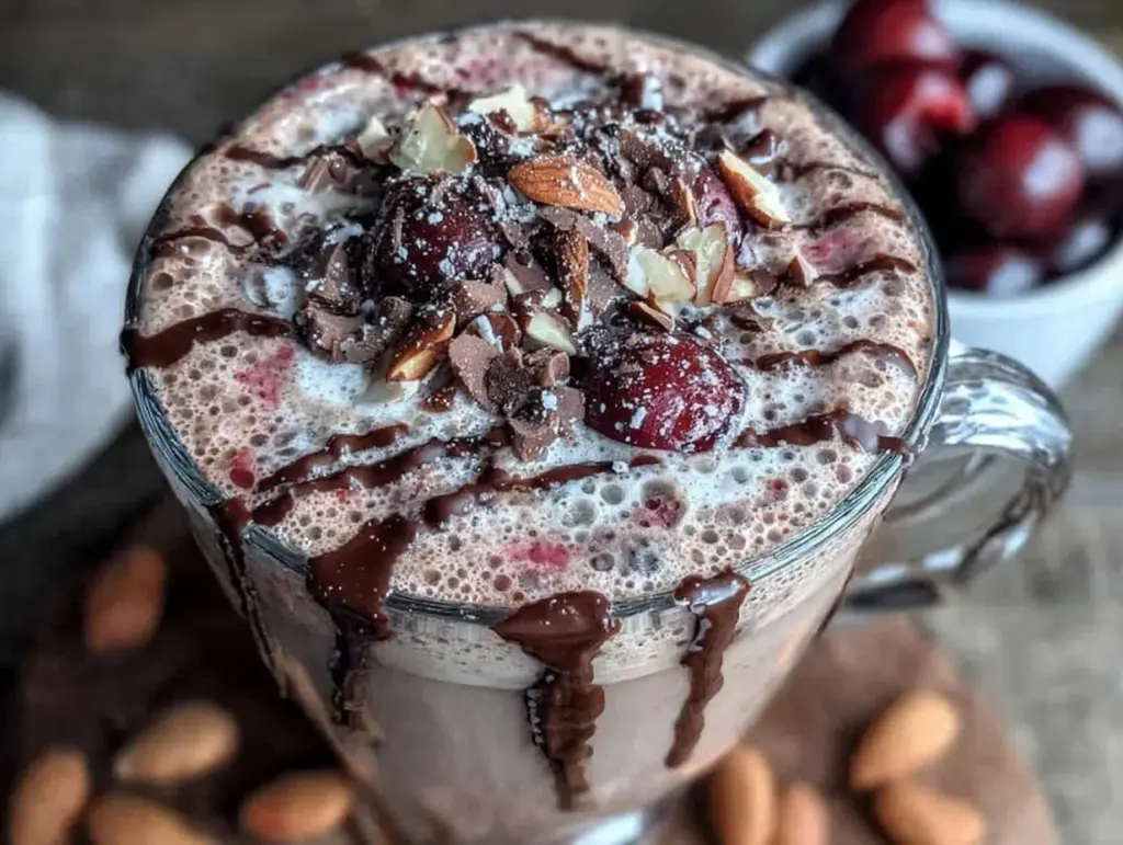 cherry almond latte - featured image