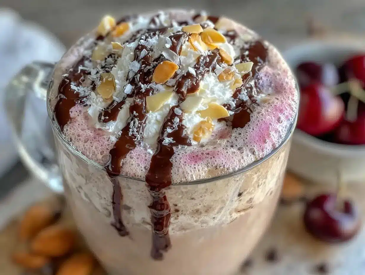 cherry almond latte preparation steps