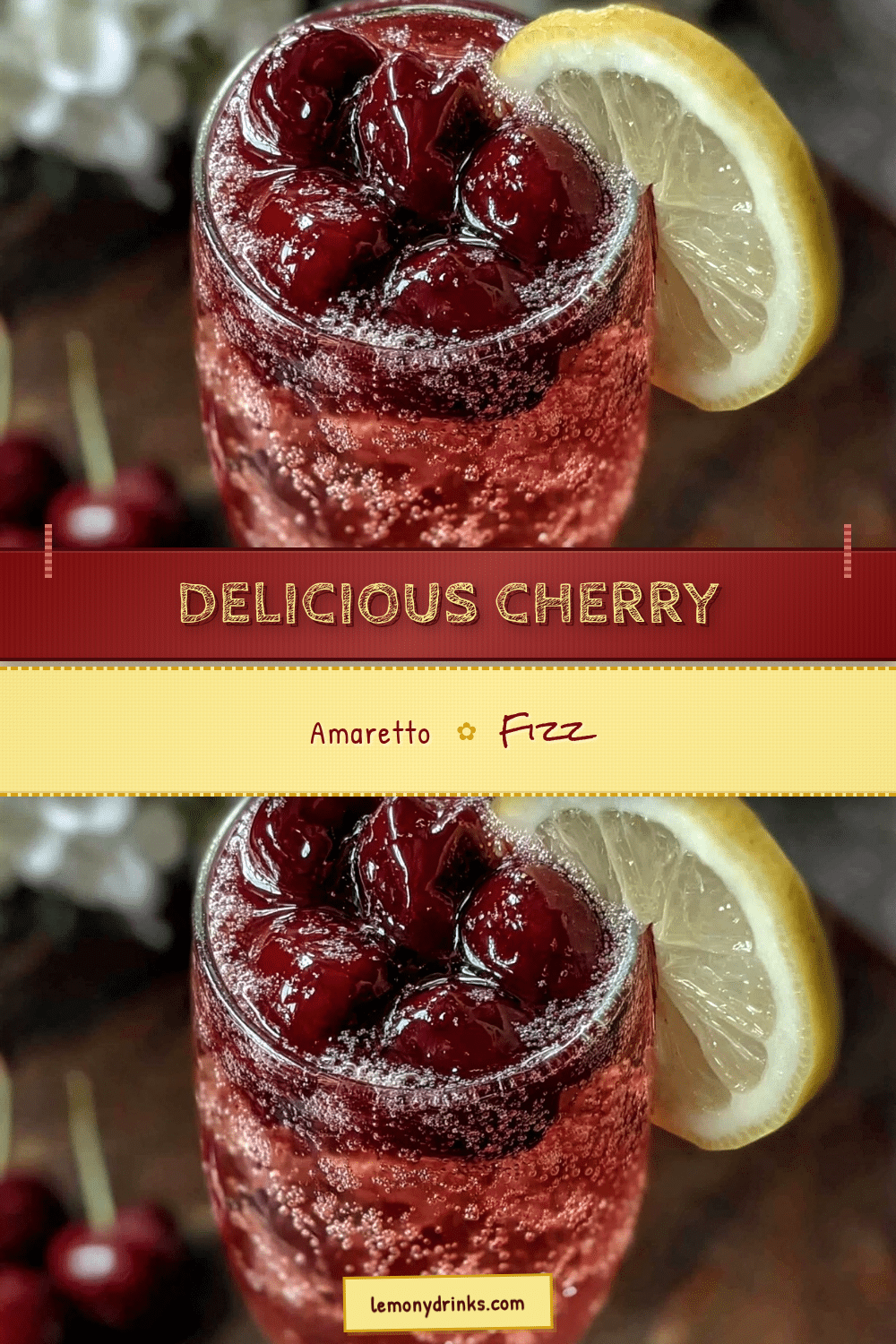 cherry amaretto fizz cocktail recipe