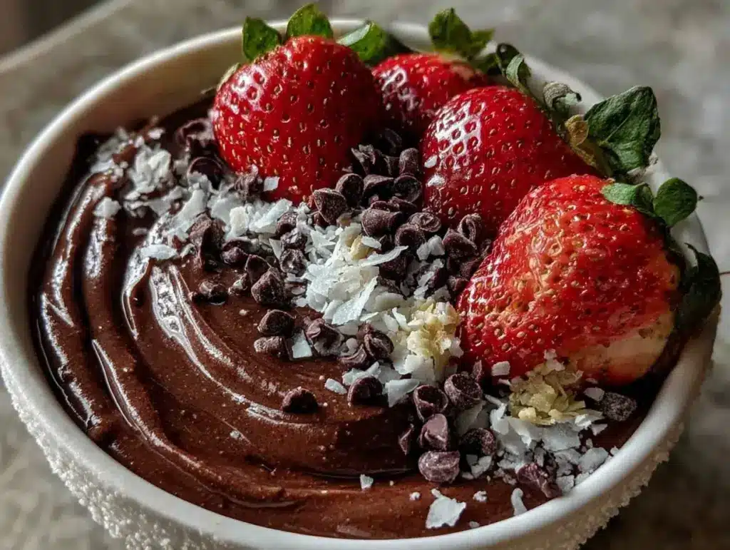 chocolate avocado smoothie bowl - featured image