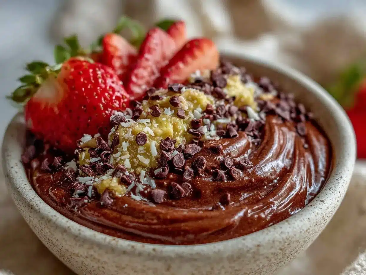 chocolate avocado smoothie bowl preparation steps
