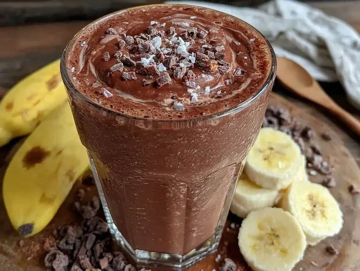 chocolate banana protein smoothie preparation steps