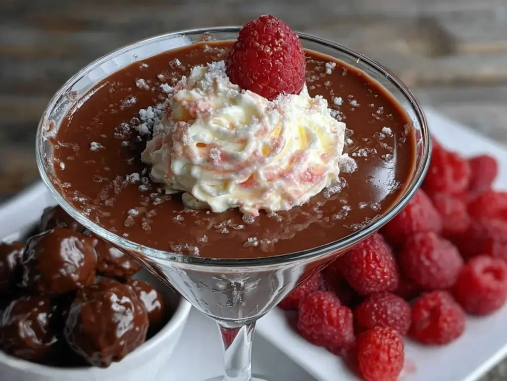 chocolate raspberry truffle martini - featured image