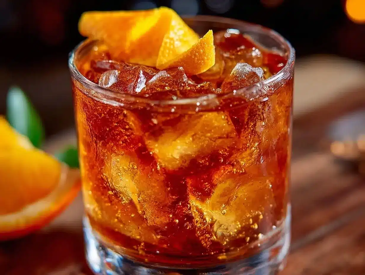classic smooth Old Fashioned whiskey cocktail preparation steps