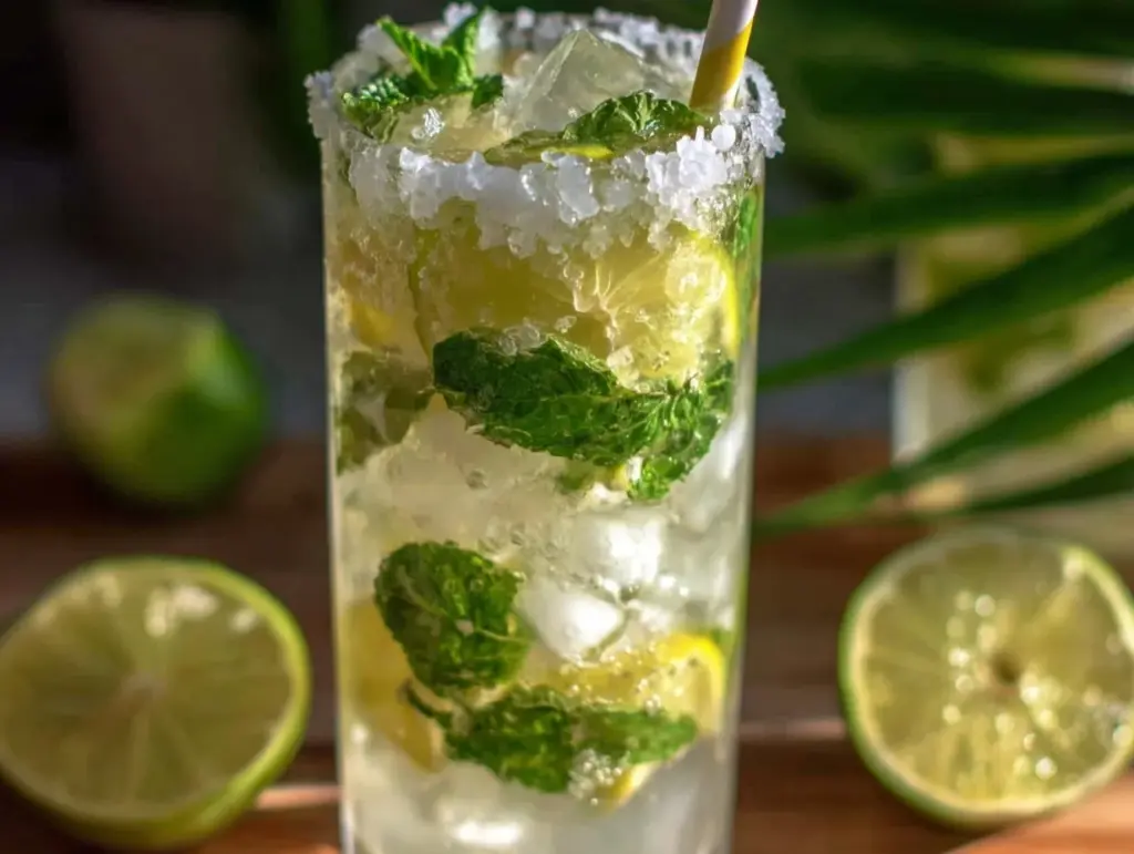 coconut water mojito mocktail - featured image