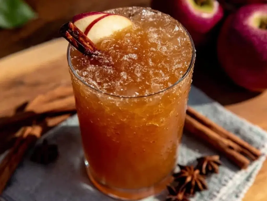 cozy apple cider mocktail - featured image