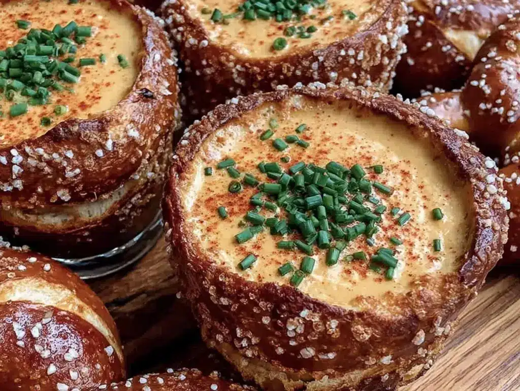 creamy beer cheese soup shots - featured image