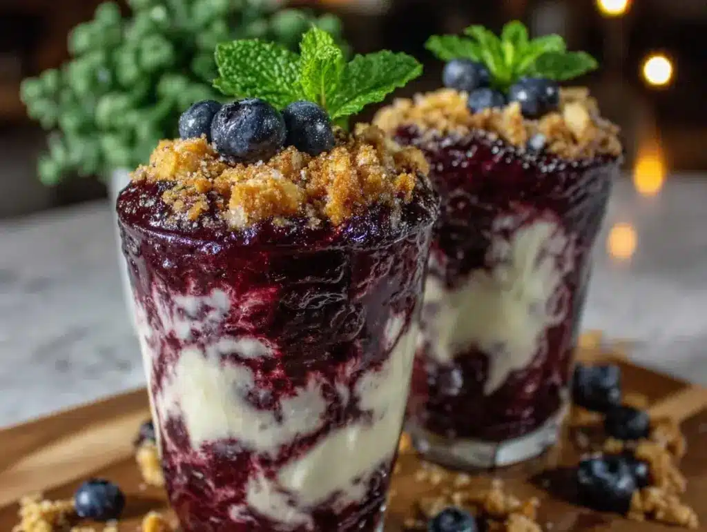 creamy blueberry muffin smoothie - featured image
