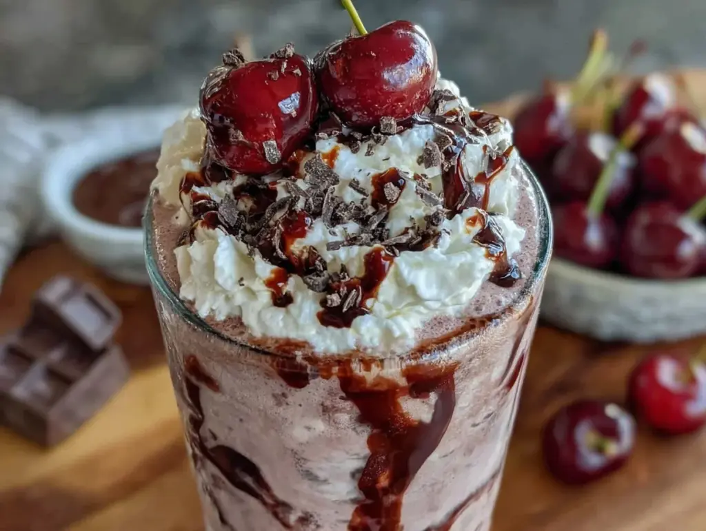 creamy cherry chocolate milkshake delight - featured image