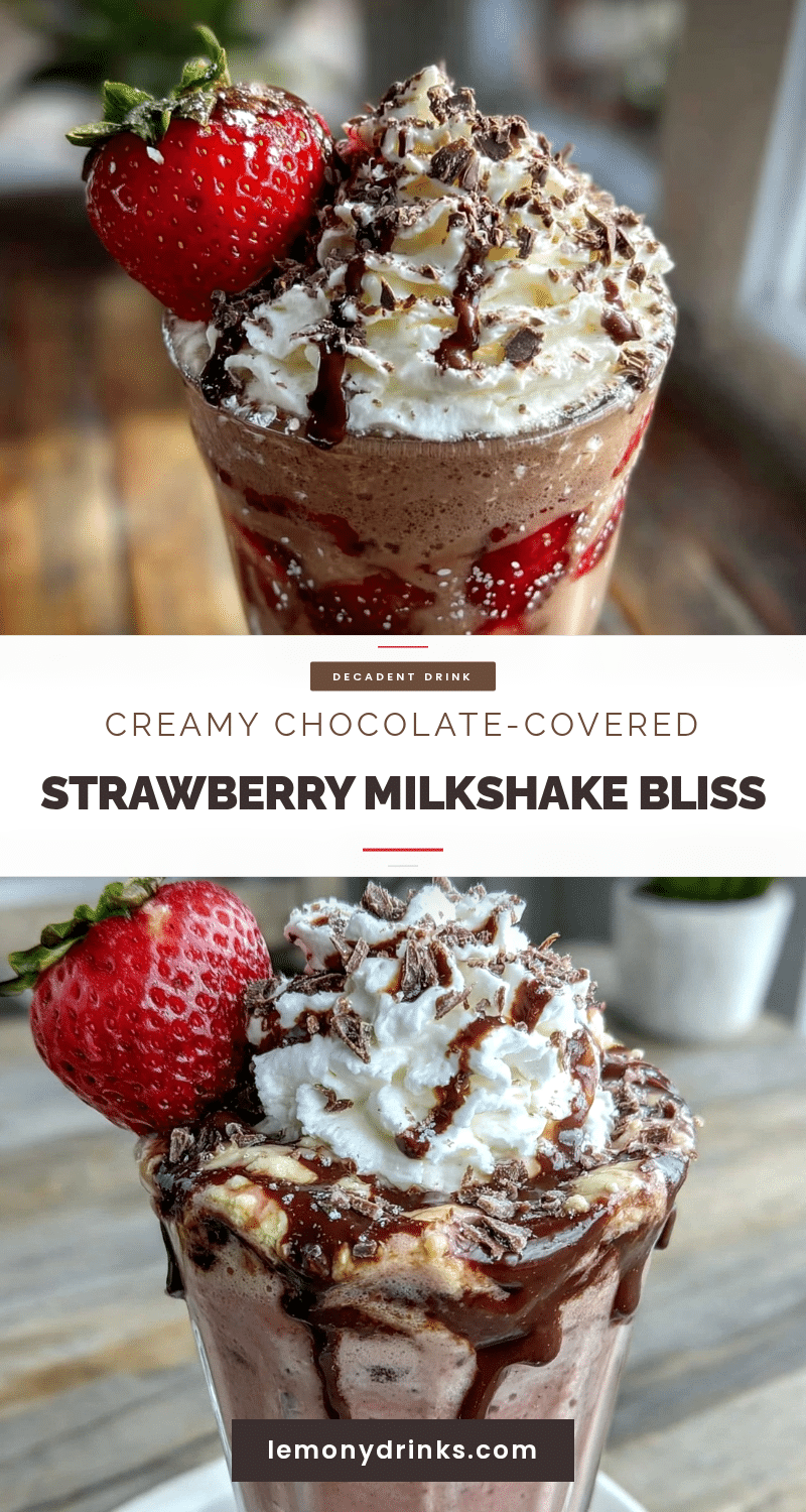 creamy chocolate-covered strawberry milkshake recipe