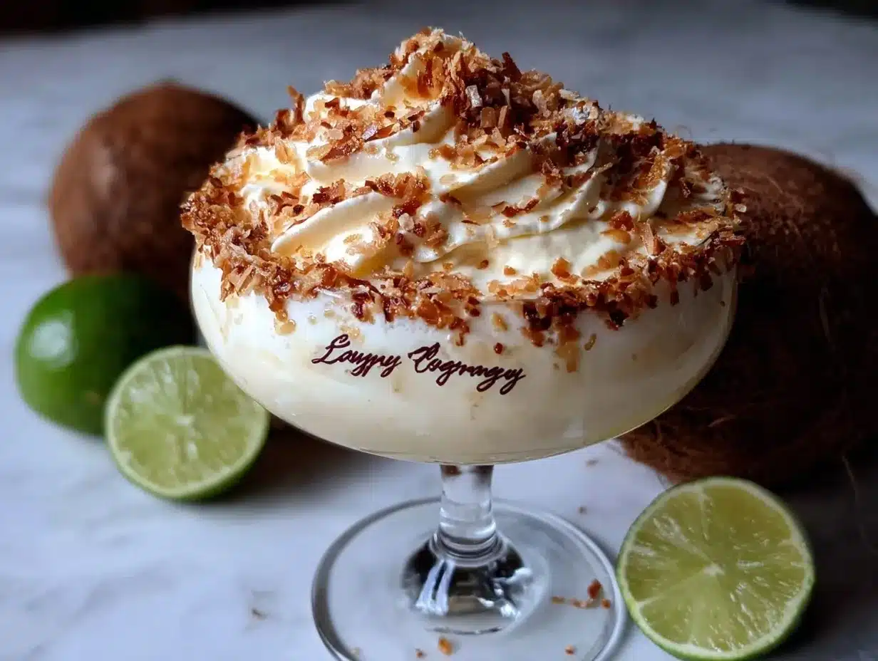 creamy coconut cream egg white cocktail preparation steps