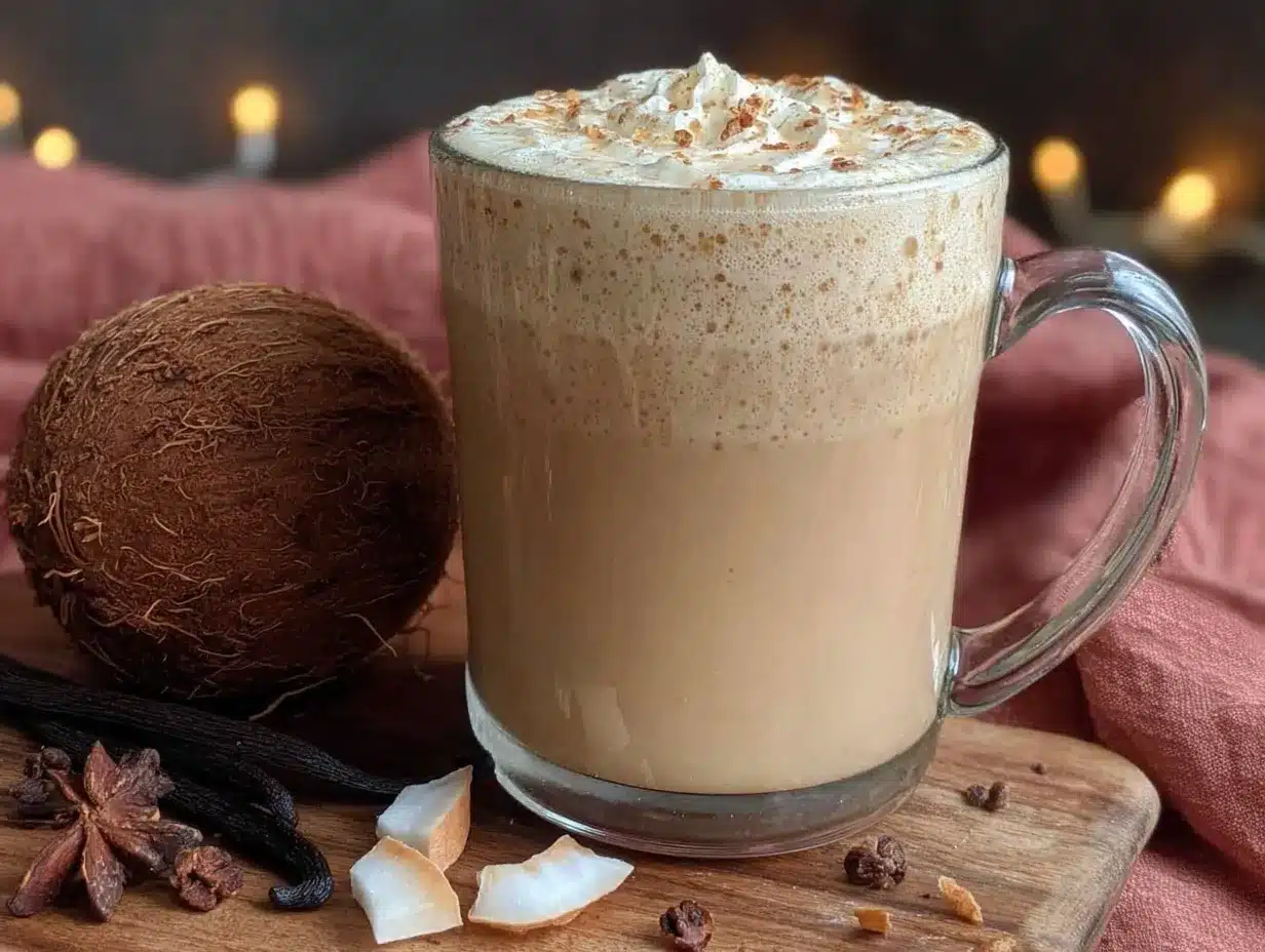 creamy coconut milk latte preparation steps