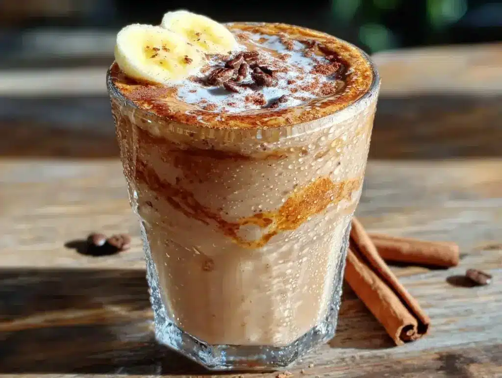 creamy coffee banana smoothie - featured image