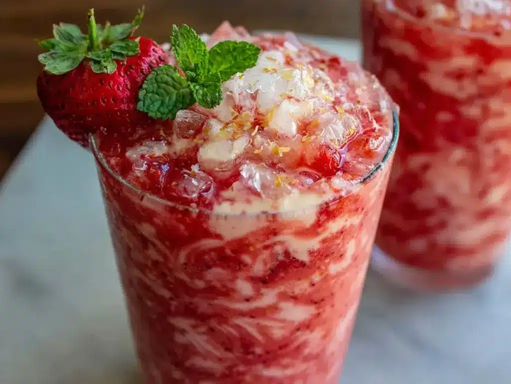 creamy copycat pink drink with coconut milk - featured image