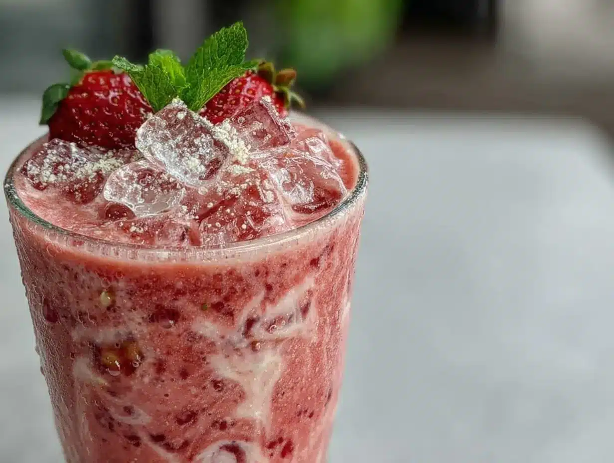 creamy copycat pink drink with coconut milk preparation steps
