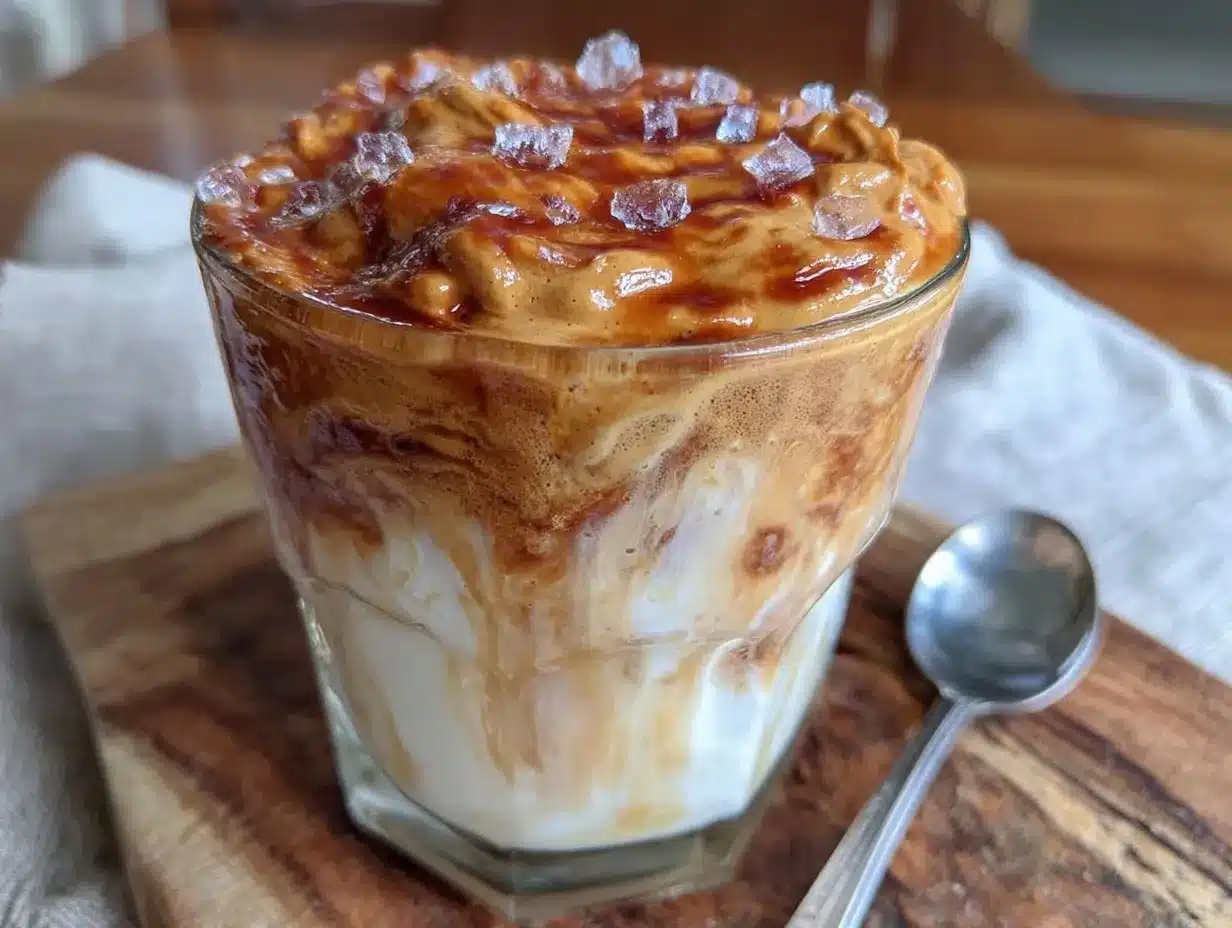 creamy dalgona whipped coffee with oat milk preparation steps