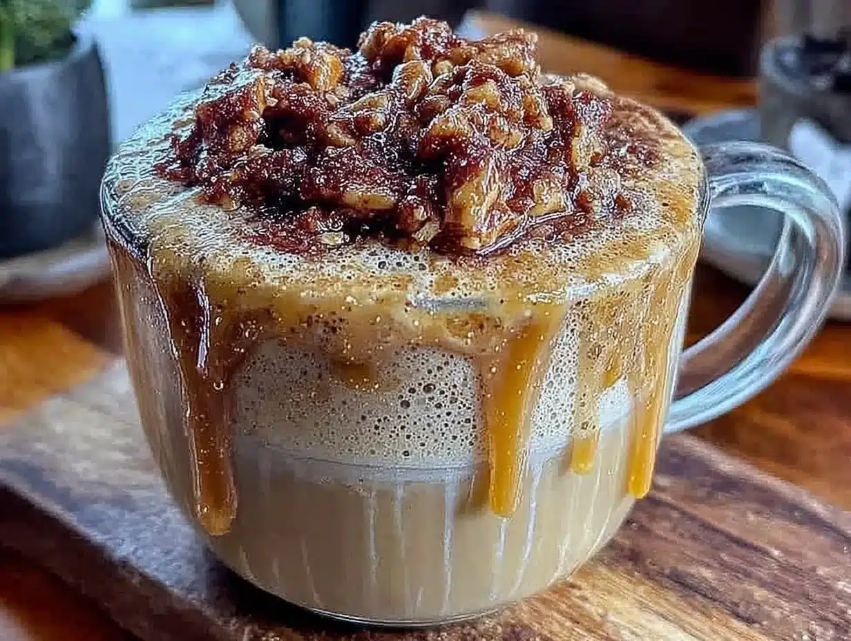 creamy hazelnut praline latte preparation steps