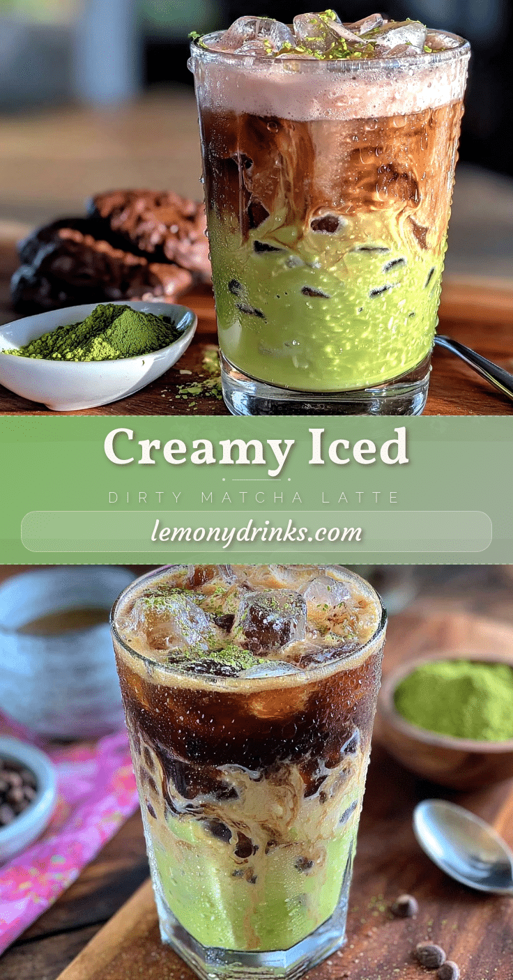 creamy iced dirty matcha latte recipe