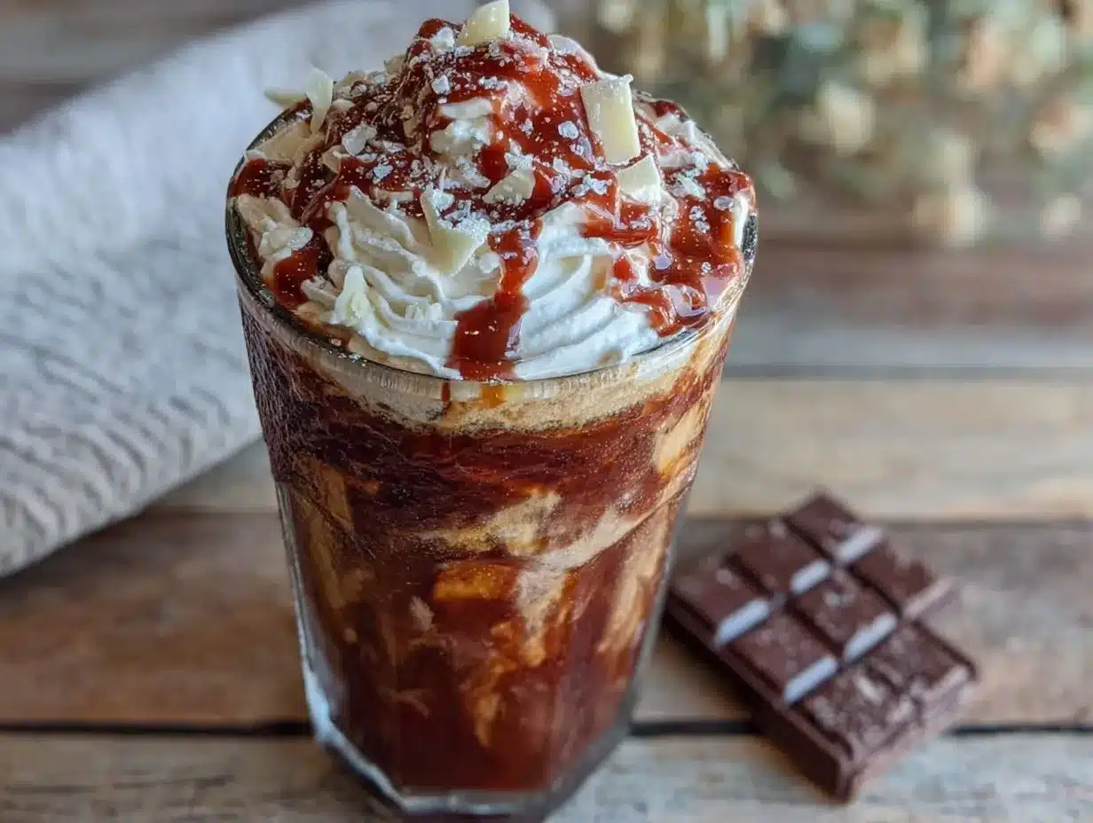 creamy iced white chocolate mocha preparation steps