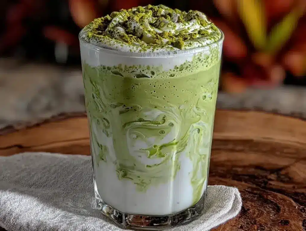 creamy matcha green tea latte - featured image