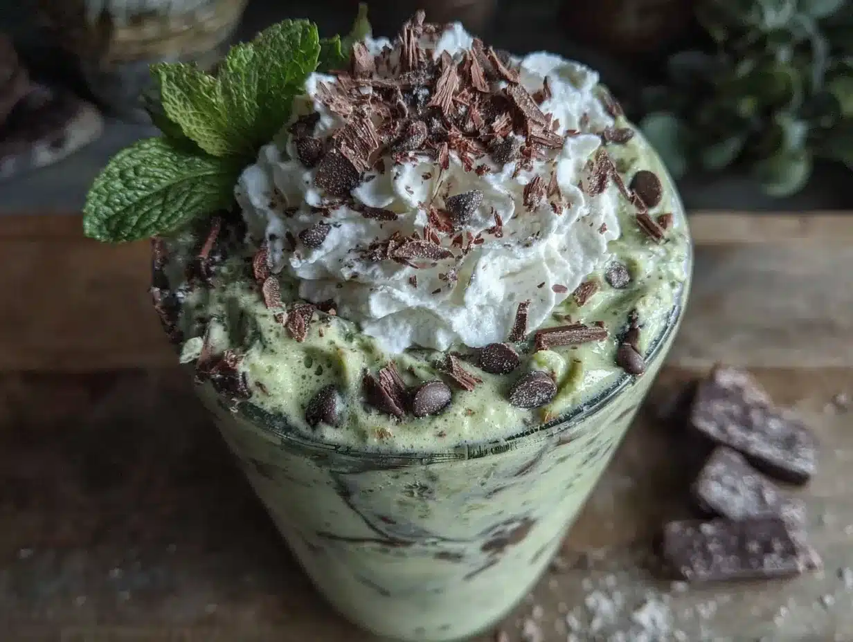 creamy mint chocolate chip protein shake preparation steps